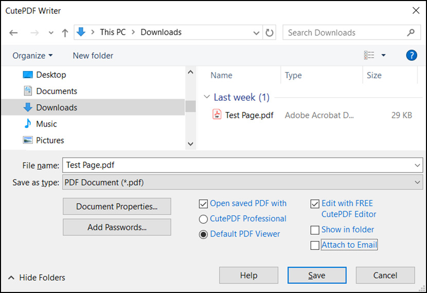 CutePDF Writer