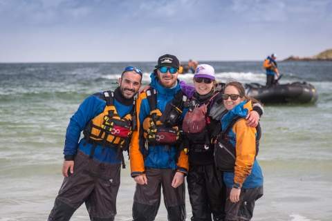 Stefano Pozzi, David Burton, Abbey Weisbrot and Laurie Divenchenzo (Carcass Island, Falklands)