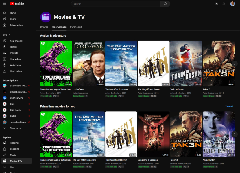 YouTube Movies & TV